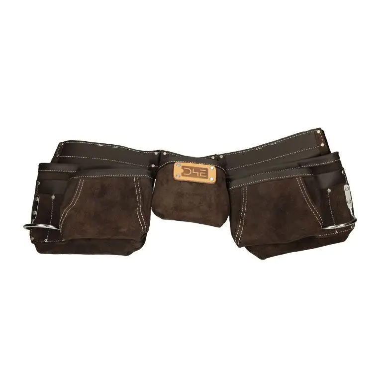 Gratis Retour D4E Lederen Dubbele Gereedschapsgordel Bruine Finish