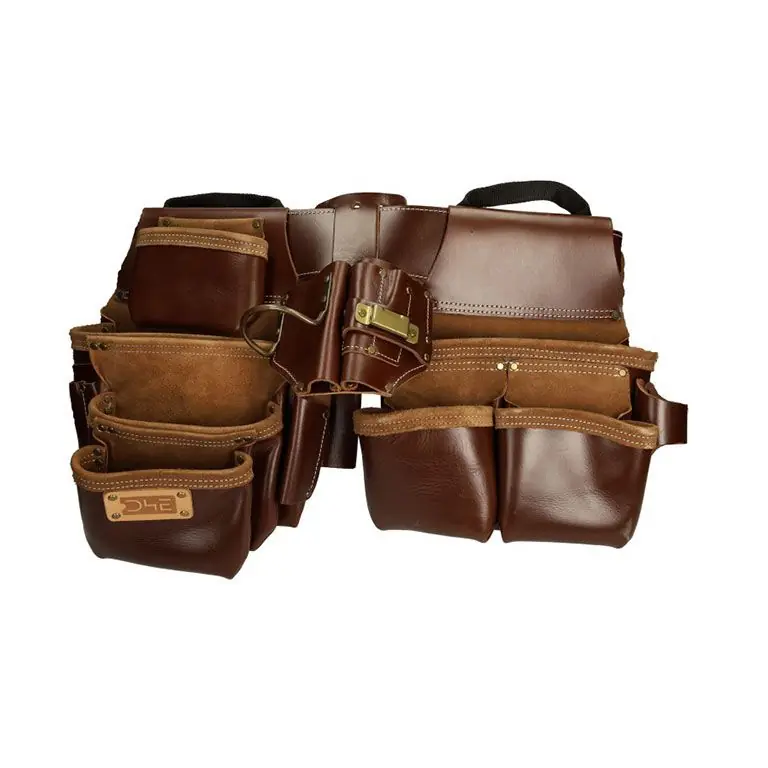 D4E Deluxe Leren Gereedschapsgordel Bruin Fabrieksprijs