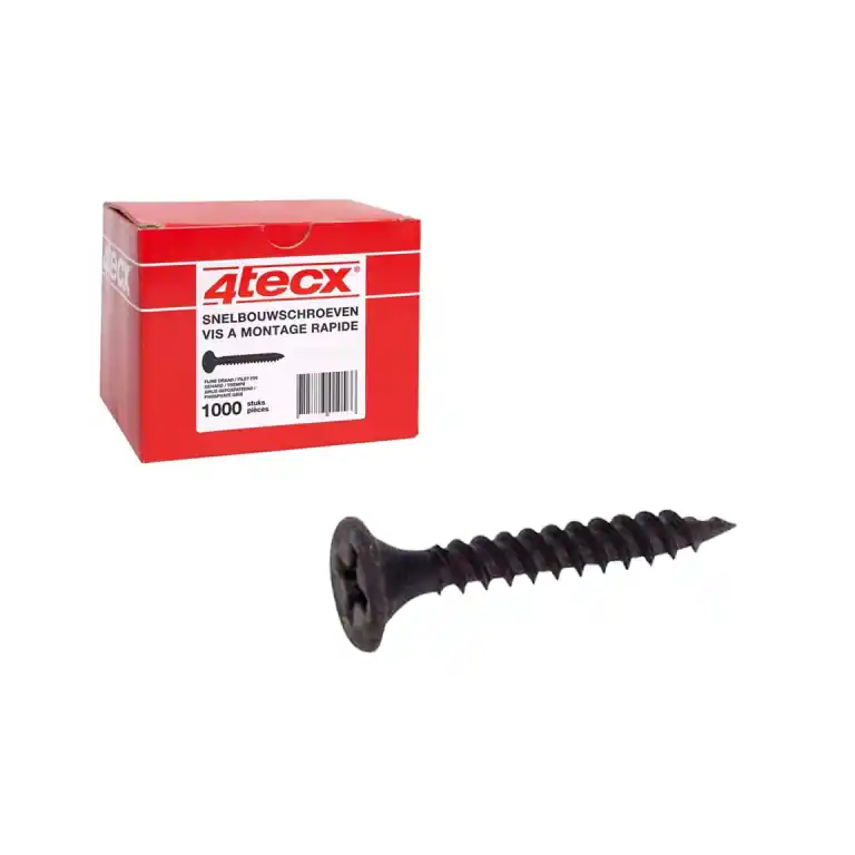 Bulkbestelling 4Tecx Gipsplaatschroef Fijn PH2 3,6 x 25 mm 1000 stuks