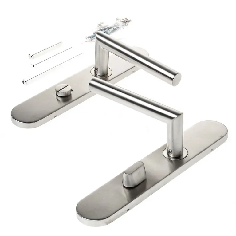 Seizoensaanbieding D4E Deurkruk RVS op schild WC slot L-Design WC63 Links