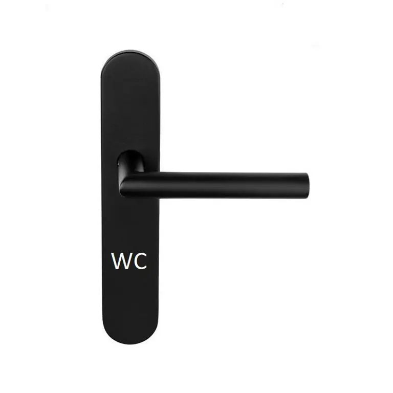 Superprijs D4E Deurkruk Zwart op schild WC slot L-design WC63 Rechts