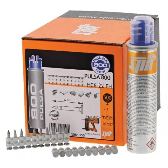 Premium Spit Pulsa Premium nagels HC6 15-27mm FH (Incl. gaspatroon 800)