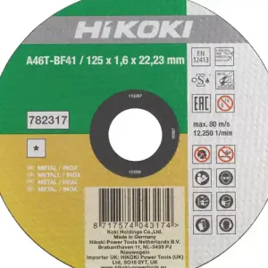 Voordeelprijs HiKOKI Doorslijpschijf voor RVS/metaal 125 x 1,6mm - 782317