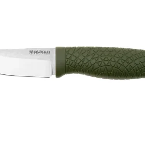 Favoriet Böker Manufaktur Bronco Mini Saber 121501 Stonewashed 3V, Green TPE, bushcraftmes