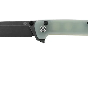 Exclusief QSP Knife Penguin Button Lock QS130BL-B2 Black, Jade G10, zakmes