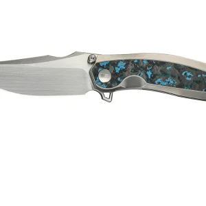 Budget WE Knife Quinseris WE23093-4 Satin, Polished Bead Blasted Titanium Arctic Storm Fat Carbon Inlay, zakmes