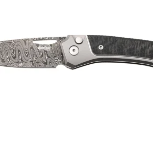 Garantie Inbegrepen LionSteel Twain Chad Nichols Scrambled Damascus TW-D-GY Grey Titanium, Carbon Fiber, zakmes, Gianni Pauletta design