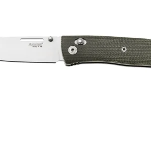 Exclusieve Aanbieding LionSteel NiNi NN1 CVG M390 Satin, Full Green Canvas Micarta, zakmes, Gianni Pauletta design