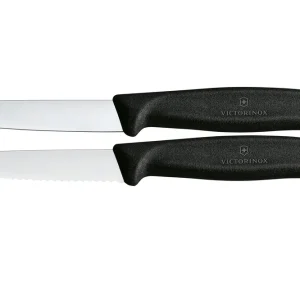Victorinox Swiss Classic 6.7693.2 Straight/Wavy, Black, set van 2 groentemesjes, 8 cm Op = Op