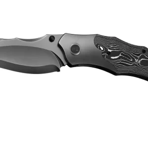 WE Knife Orc Boss WE24042-3 Polished Gray CPM 20CV, Gray Titanium Aluminum Foil Carbon Inlay, zakmes, Grant Chambers design Beste Prijs