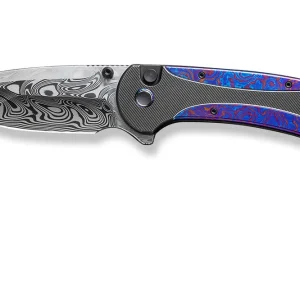 Limited Edition WE Knife Zizzit WE23031-DS1 Thor Damasteel, Black Titanium Handle Timascus Inlay zakmes
