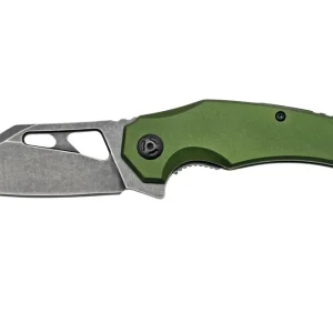 Handgemaakt Fox Edge Atrax Black, Green Aluminium FE-026AOD zakmes