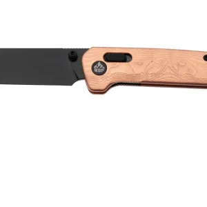 Exclusief QSP Knife Penguin Glyde QS130GL-F2 PVD 14C28N, Copper Foil G10, zakmes