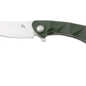 Meest Verkocht Black Fox Dripper BF-771-MOD Stonewashed VG10, Green Micarta, zakmes